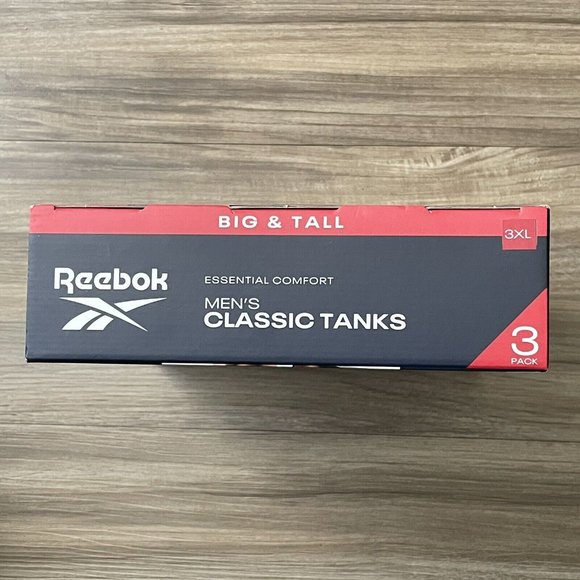 🔥Reebok 3 Pack Big & Tall 100% Cotton Tank Top Undershirts White Size 2XL-Tall - Picture 4 of 9